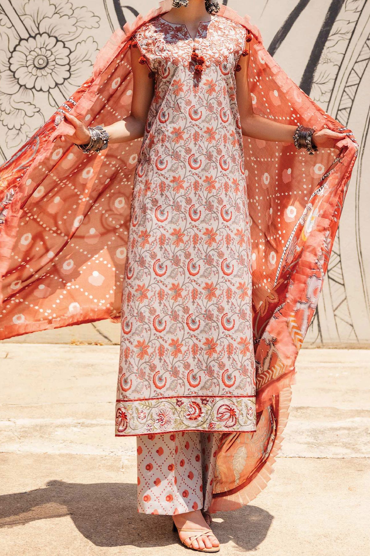 Taneez by Roheenaz Unstitched 3 Piece Block Printed Lawn Collection'2024-RNB-03-B-Yekta