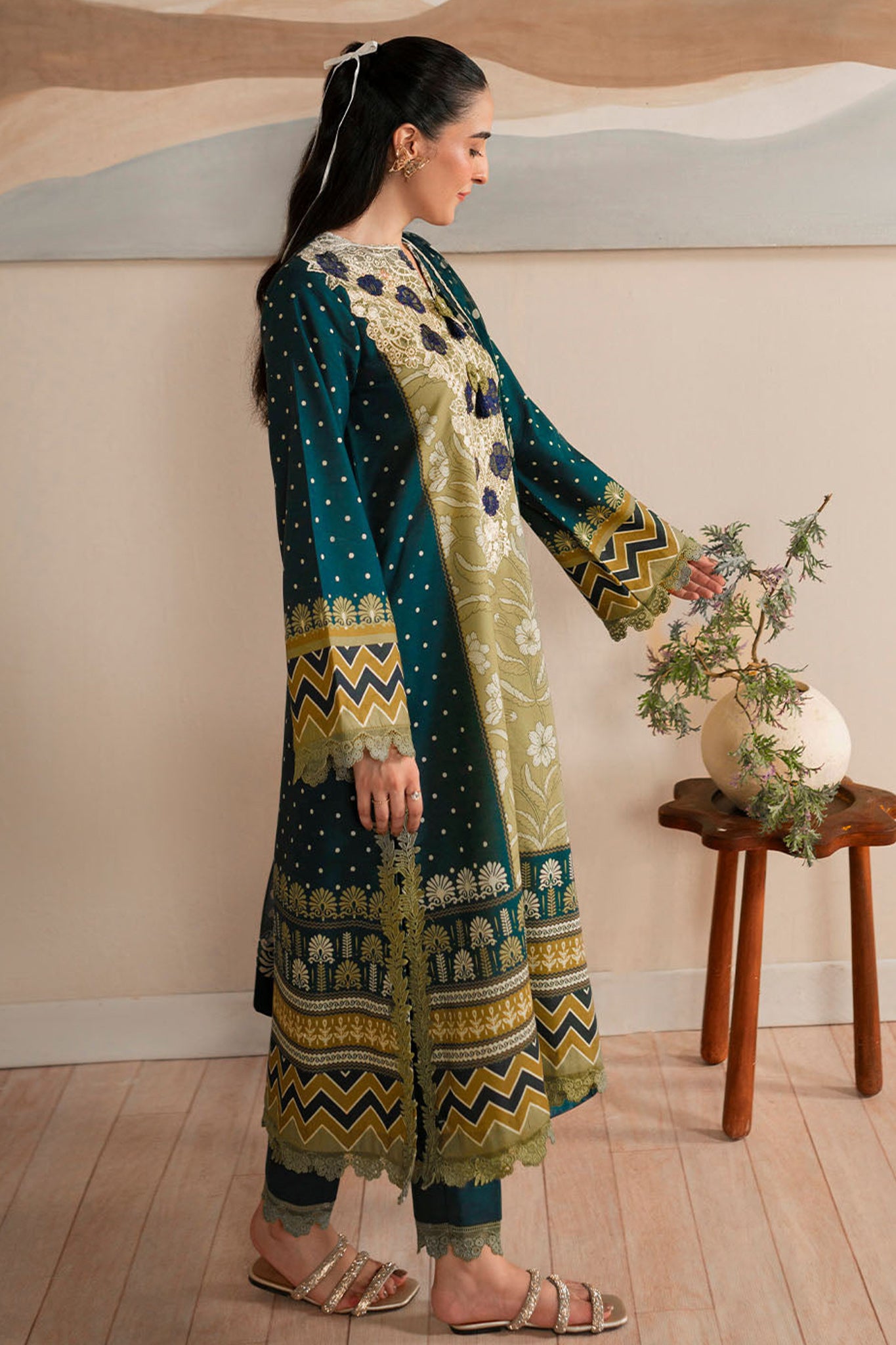 Selene By Roheenaz Unstitched 3 Piece Printed Cambric Fall Collection'2024-RNP-01-A-Ember