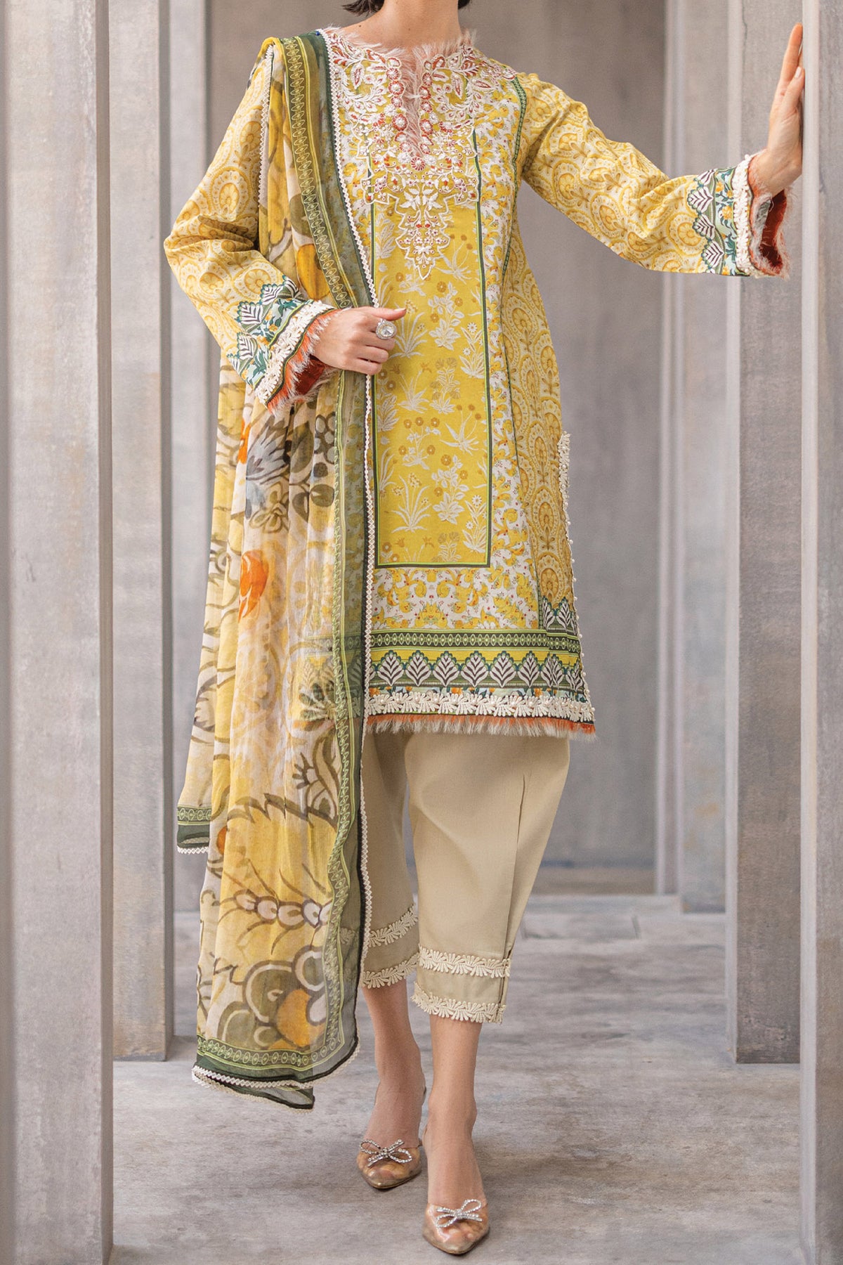 Azalea By Roheenaz Unstitched 3 Piece Printed Lawn Collection'2024-RNZ-03-A-Celestial Silk