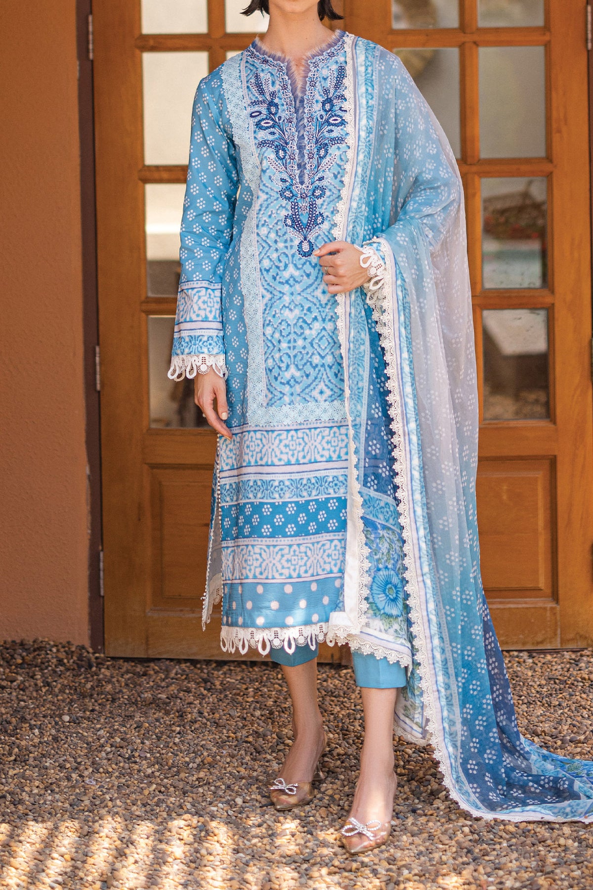 Azalea By Roheenaz Unstitched 3 Piece Printed Lawn Collection'2024-RNZ-06-A-Starlit Sky