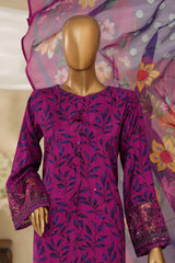 Majestic By HZ Stitched 3 Piece Emb Silk Collection'2025-RRE-115-Magenta