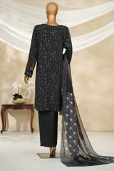 Majestic By HZ Stitched 3 Piece Emb Silk Collection'2025-RRE-116-Black