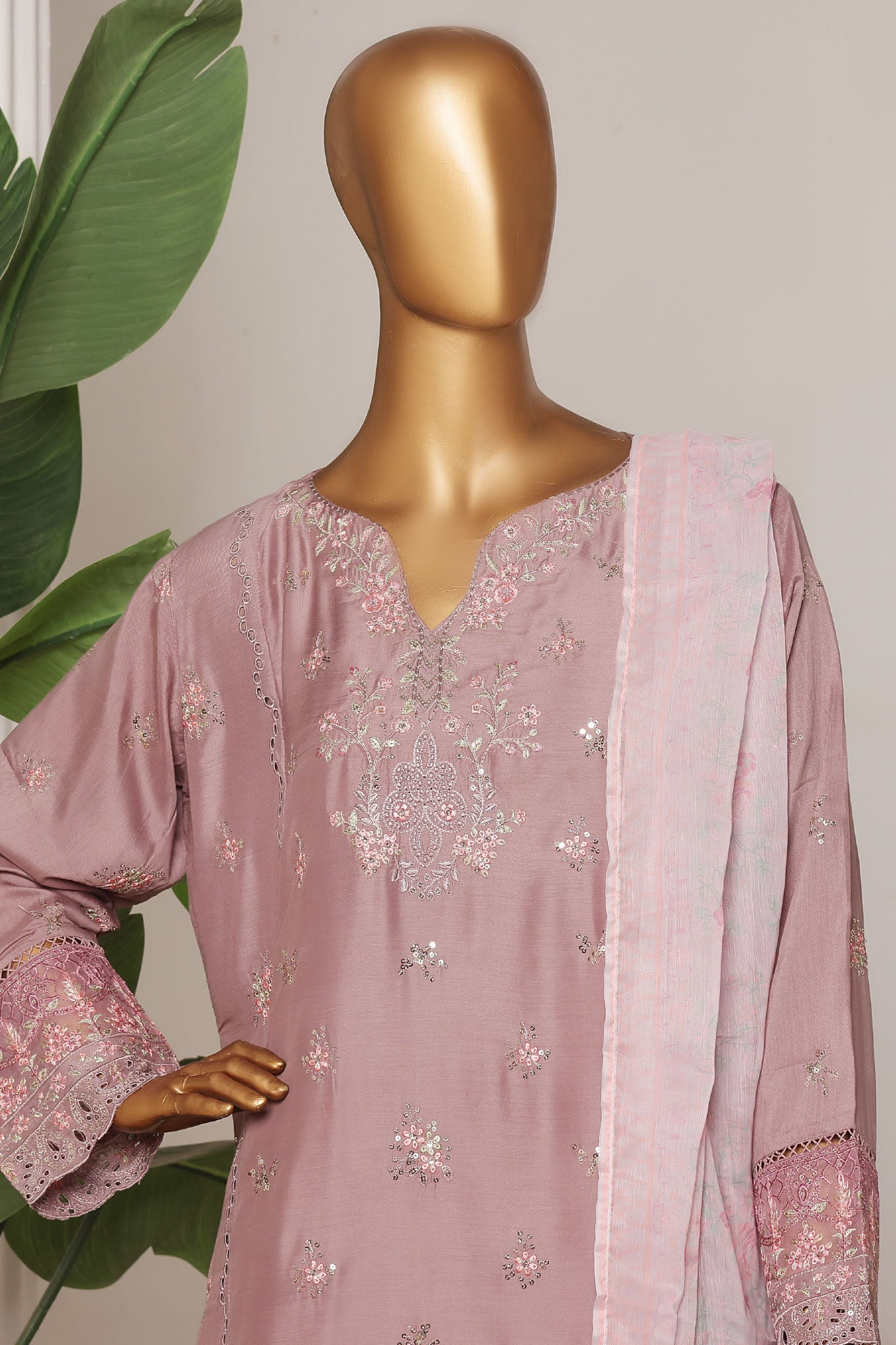 Bin Saeed Stitched 3 Piece Luxury Collection'2025-RTCS-2309-Grey