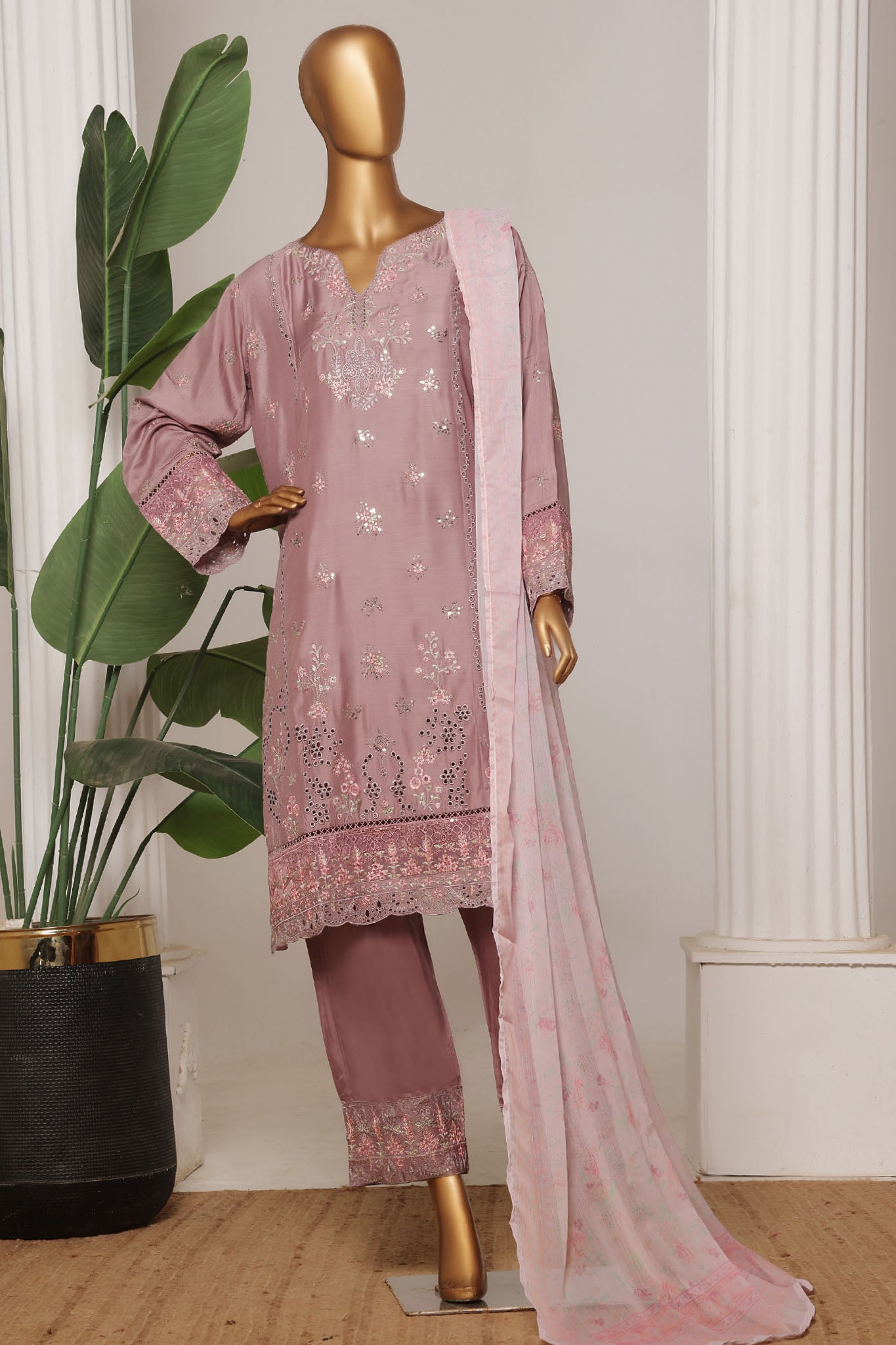 Bin Saeed Stitched 3 Piece Luxury Collection'2025-RTCS-2309-Grey