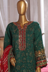 Bin Saeed Stitched 3 Piece Exclusive Luxury Formals Collection'2024-RTS-1157-Dark Green