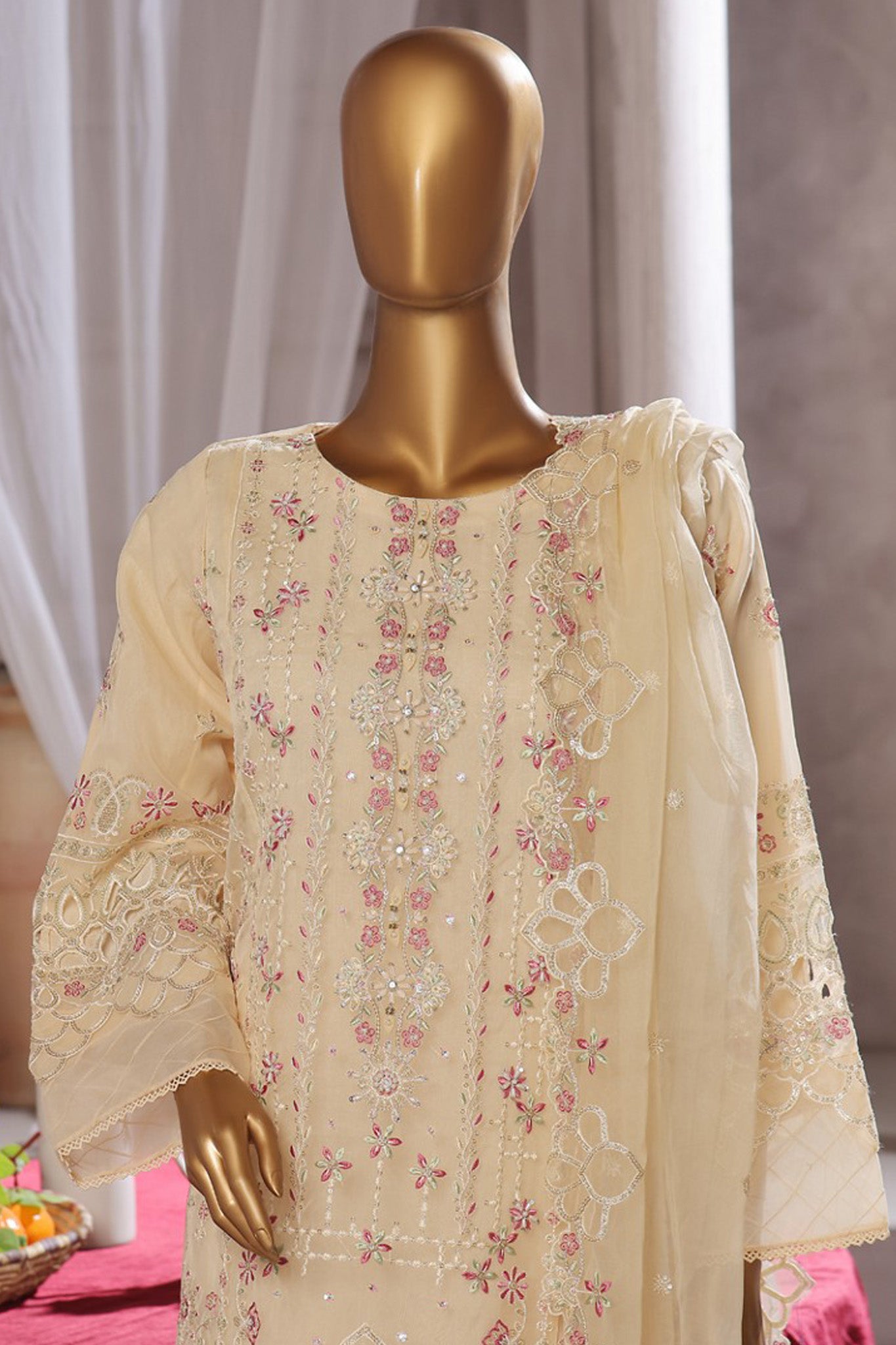 Bin Saeed Stitched 3 Piece Exclusive Luxury Formals Collection'2024-RTS-1160-Skin