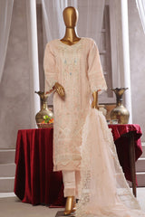 Bin Saeed Stitched 3 Piece Exclusive Luxury Formals Collection'2024-RTS-1161-Peach