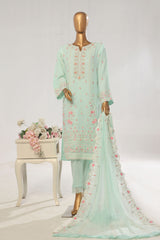 Bin Saeed Stitched 3 Piece Luxury Emb Chiffon Collection'2025-RTSC-1551-Mint