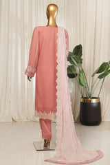 Bin Saeed Stitched 3 Piece Emb Chiffon Collection'2025-RTSC-1791-Pink