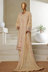 Bin Saeed Stitched 3 Piece Luxury Emb Chiffon Collection'2025-RTSC-2147-Fawn