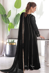 Eid E Milan By Al Siyaab Stitched 3 Piece Formals Suit-Raani-Black