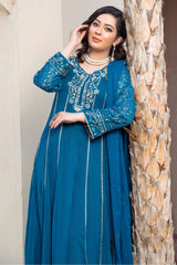 Eid E Milan By Al Siyaab Stitched 3 Piece Formals Suit-Raani-Peacock