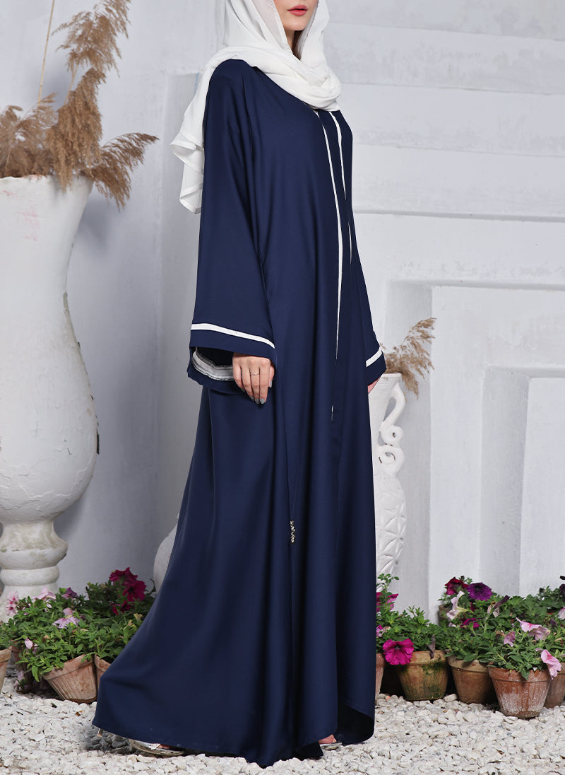 Hijab Ul Hareem Nida Front Open Abaya Sapphire 0116-PR-714