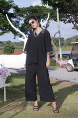 Luxe Noir by Madiha Gohar Stitched Summer Suit-Radiance Glimmer