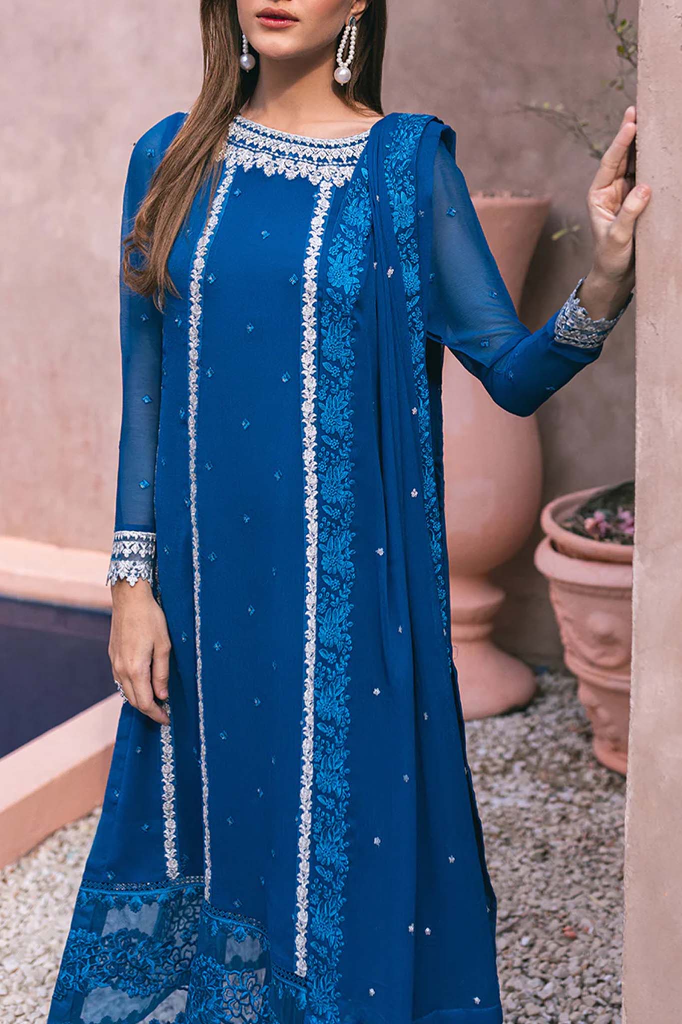 Azure Ensembles 3 Piece Unstitched Festive Formals Collection'2024-AS-116-Radiant Sky