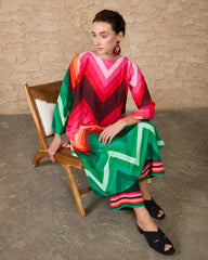 Aadaab Boutique Rang Mehal – Vibrant Chevron Kurta