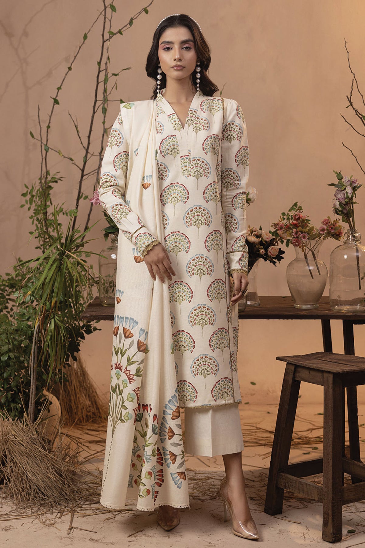 Raya By Humdum Unstitched 3 Piece Printed Khaddar Collection'2024-D-02