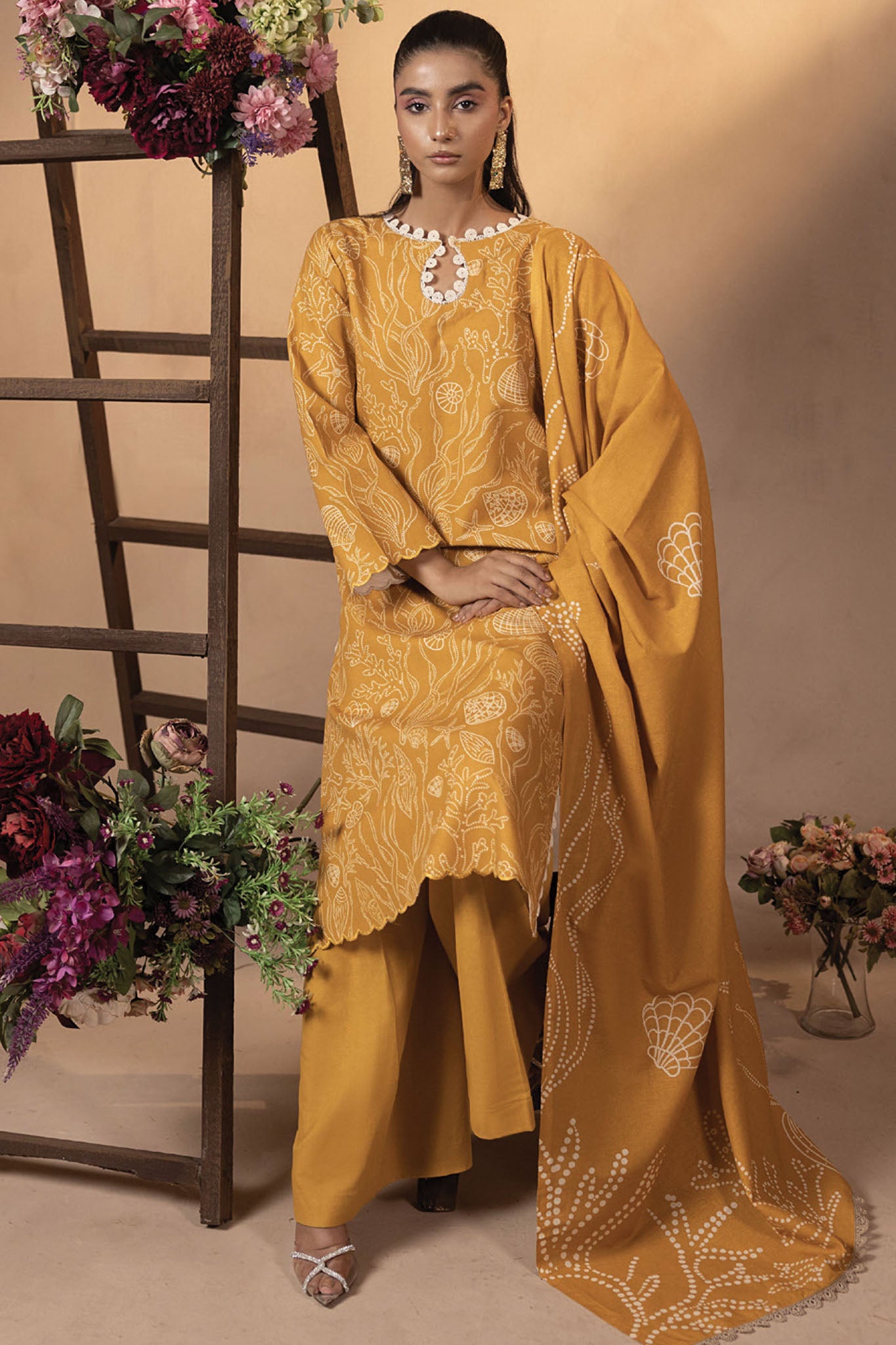 Raya By Humdum Unstitched 3 Piece Printed Khaddar Collection'2024-D-05