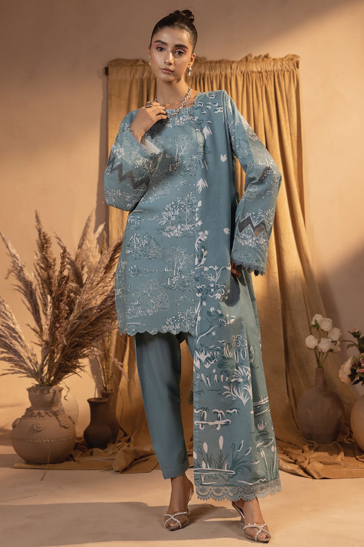 Raya By Humdum Unstitched 3 Piece Printed Khaddar Collection'2024-D-06