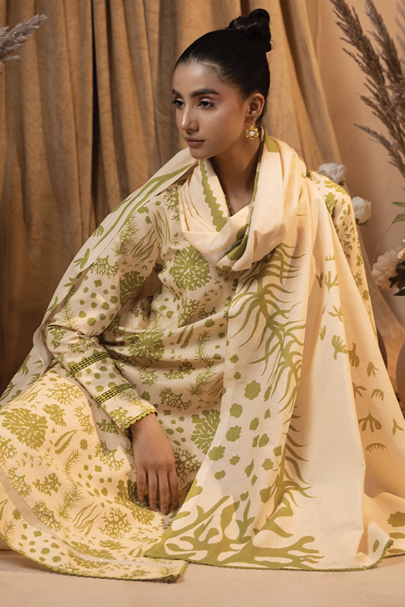 Raya By Humdum Unstitched 3 Piece Printed Khaddar Collection'2024-D-07