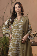 Raya By Humdum Unstitched 3 Piece Printed Khaddar Collection'2024-D-08