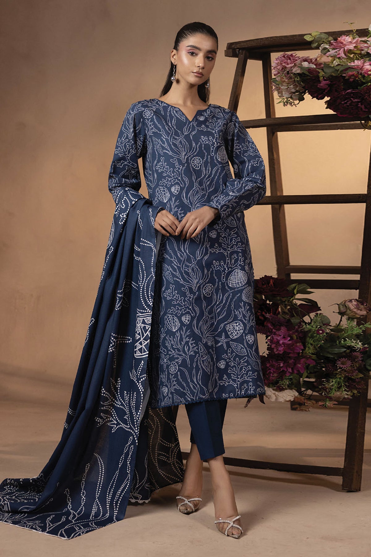 Raya By Humdum Unstitched 3 Piece Printed Khaddar Collection'2024-D-09