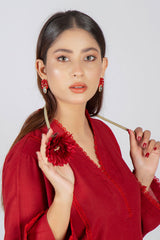 MYAURA Stitched 2 Piece Khaddar Winter Collection'2024-Scarlet Serenity