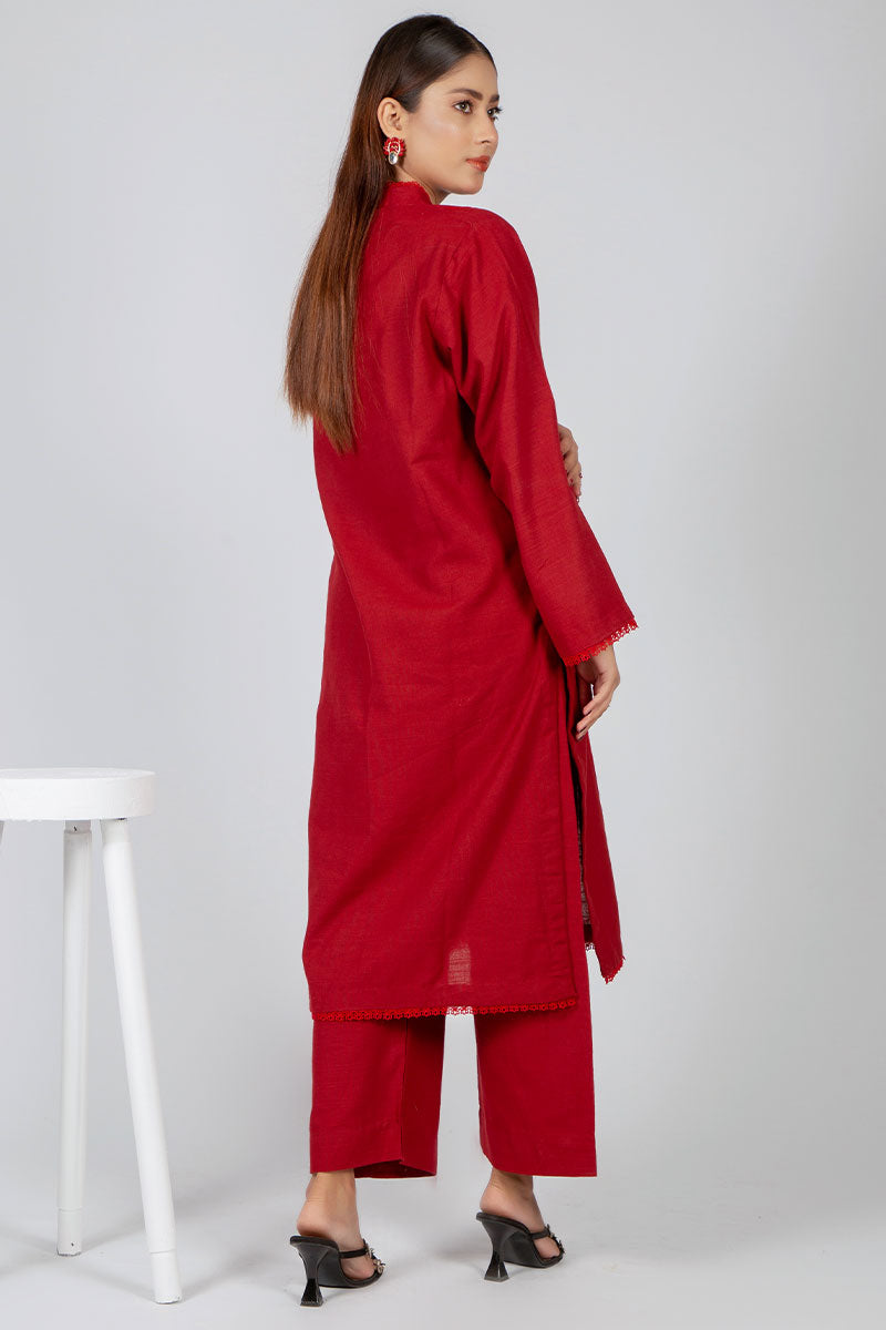 MYAURA Stitched 2 Piece Khaddar Winter Collection'2024-Scarlet Serenity