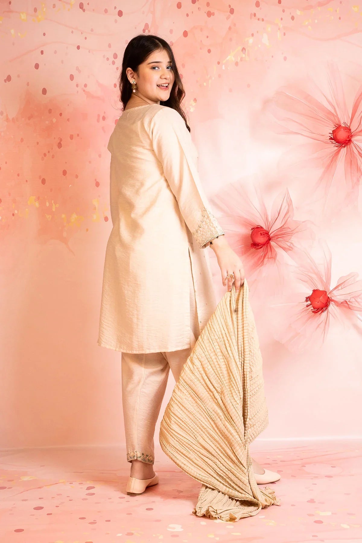 Best Cey Cotton Embroidered 3 Pc Suit - Wear Ochre -