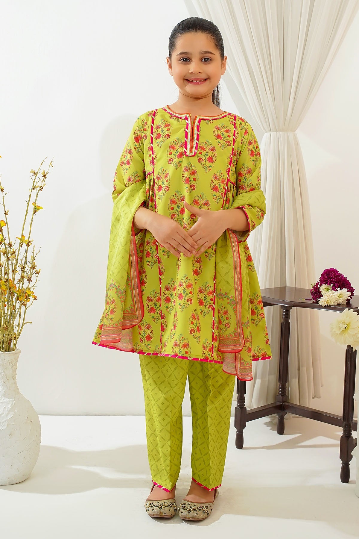 Ochre Clothing Toddlers Eastern Swiss Lawn Digital Printed 3 Pc Suit