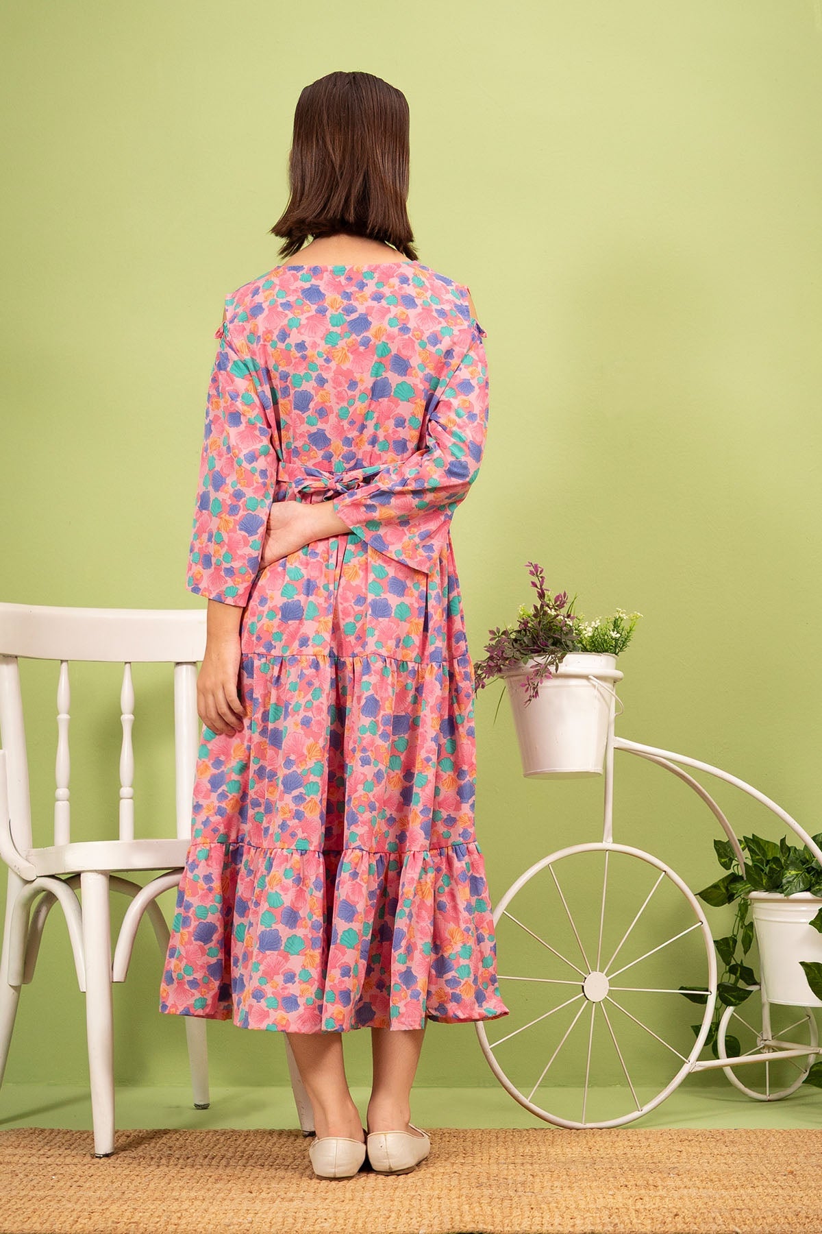Ochre Clothing Georgette Printed Dress