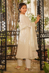 Ochre Clothing Girls Full Suits Sequence Net Hand Adda Work 3 Pc Suit