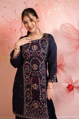 Best Cotton Embroidered 3 Pc Suit - Wear Ochre -