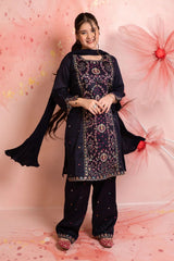 Best Cotton Embroidered 3 Pc Suit - Wear Ochre -