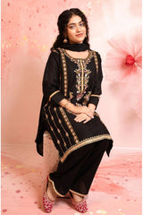 Best Cotton Embroidered 3 Pc Suit - Wear Ochre -