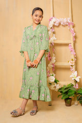 Ochre Clothing Georgette Printed Dress