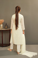 Chiffon Embroidered 3 Pc Suit - Wear Ochre