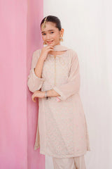 Ochre Clothing Kids Formals-Chiffon Embroidered 3 Pc Suit-SHD-21