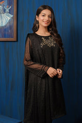 Chiffon Hand Adda Work 3 Pc Suit - Wear Ochre