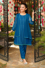 Chiffon Embroidered 2 Pc Suit - Wear Ochre