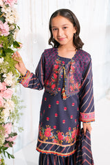 Ochre Clothing Kids-Herringbone Digital Printed 3 Pc Suit-CORF-31