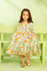 Ochre Clothing Toddler Western Printed Georgette Dress
