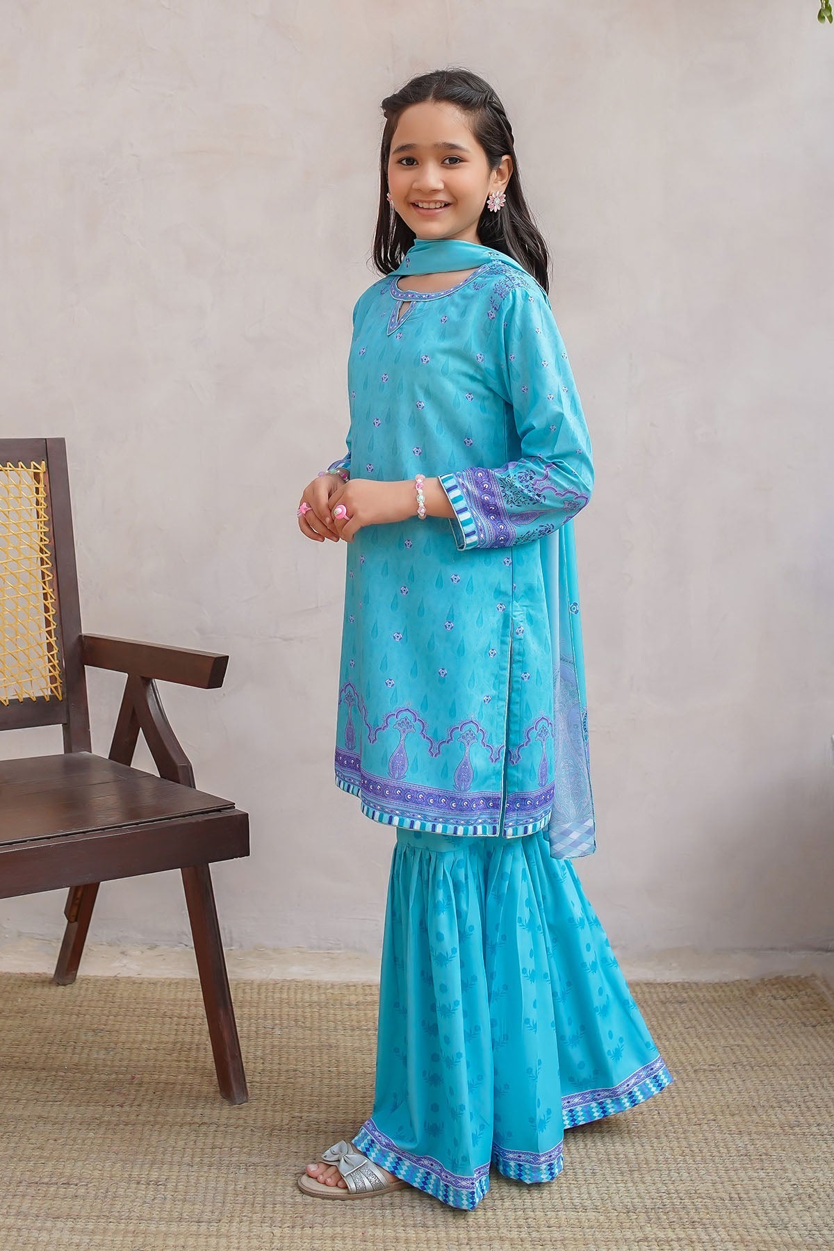 Ochre Clothing Girls Full Suits Swiss Lawn Digital Printed 3 Pc Suit
