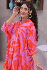 Ochre Clothing Women's Casual -Printed Silk 2 Pc Suit-SOWC-11A