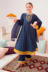 Ochre Clothing Cotton Jacquard Hand Adda Work 3 Pc Suit-SHD-20