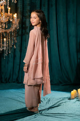 Ochre Clothing Kids-Chiffon Hand Adda Work 3 Pc Suit-AC-77