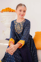 Ochre Clothing Cotton Jacquard Hand Adda Work 3 Pc Suit-SHD-20