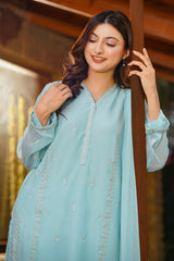 Ochre Clothing Chiffon Embroidered 3 Pc Suit-SOF-10
