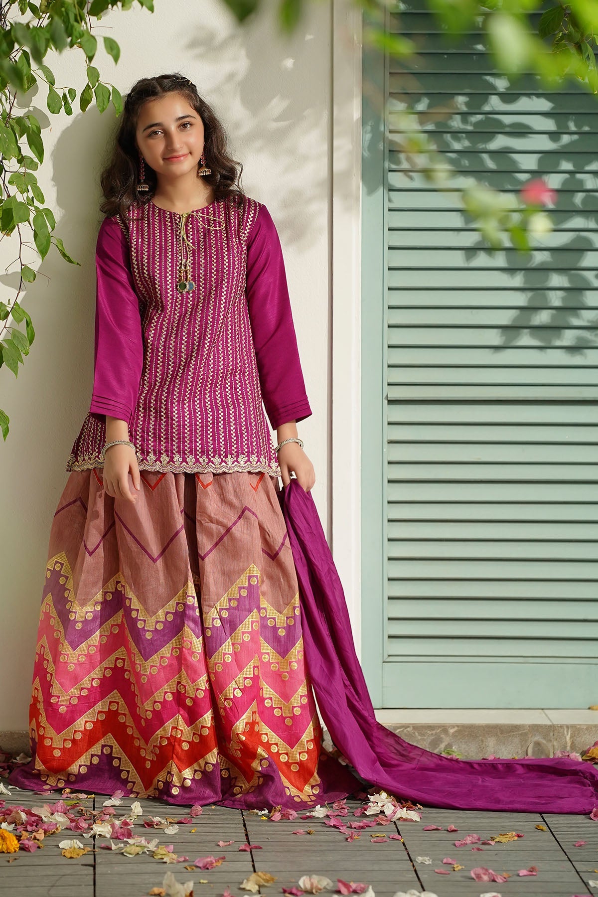 Ochre Clothing Raw Silk Embroidered 3 Pc Suit Collection'2025-MHD-13