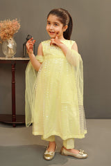 Sequence Net Hand Adda Work 3 Pc Suit - Wear Ochre
